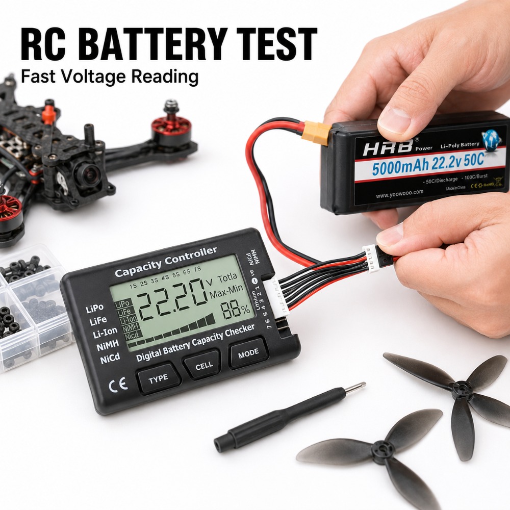Drone Battery Voltage Checker - Battery Capacity Checker Digital RC Voltage
