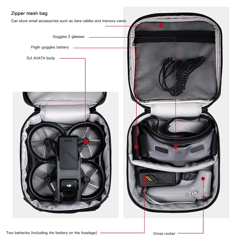 Portable Case Dual Layer Stora - Drone Battery Bag recensie en prijs