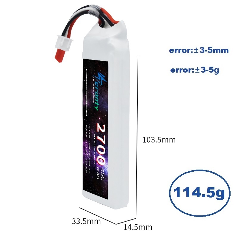 1/3PCS 2S 7.4V Lipo Battery 27 - Drone Battery Connector recensie en prijs