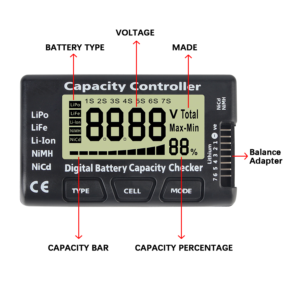 For Li-ion LiFe Nimh Nicd Lipo - Drone Battery Voltage Checker recensie en prijs