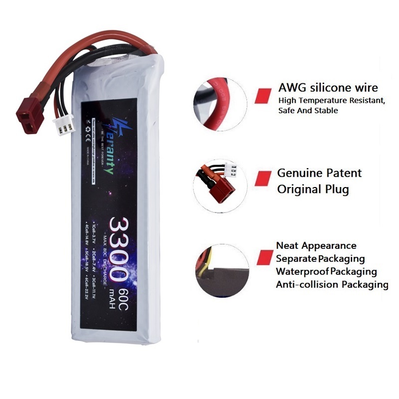 2S 7.4V LiPo Battery 3300mAh 6 - Drone Battery Connector recensie en prijs