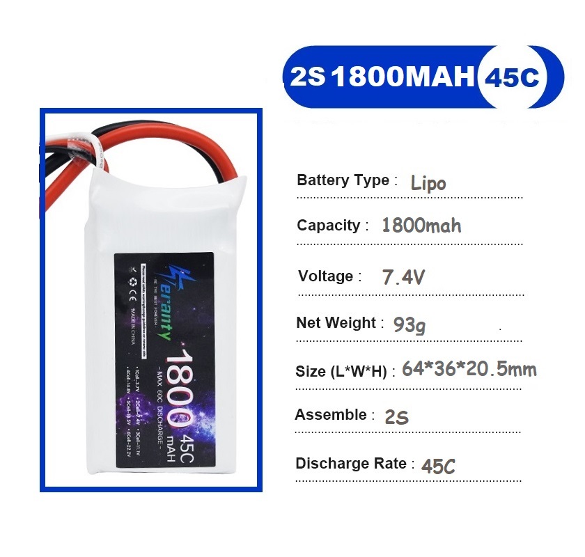 2PCS 7.4V Lipo 2S Battery 1500 - Drone Battery Lipo recensie en prijs