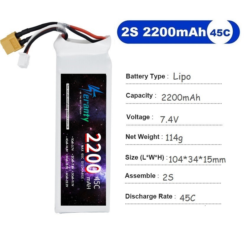 2PCS 7.4V Lipo 2S Battery 1500 - Drone Battery Lipo recensie en prijs