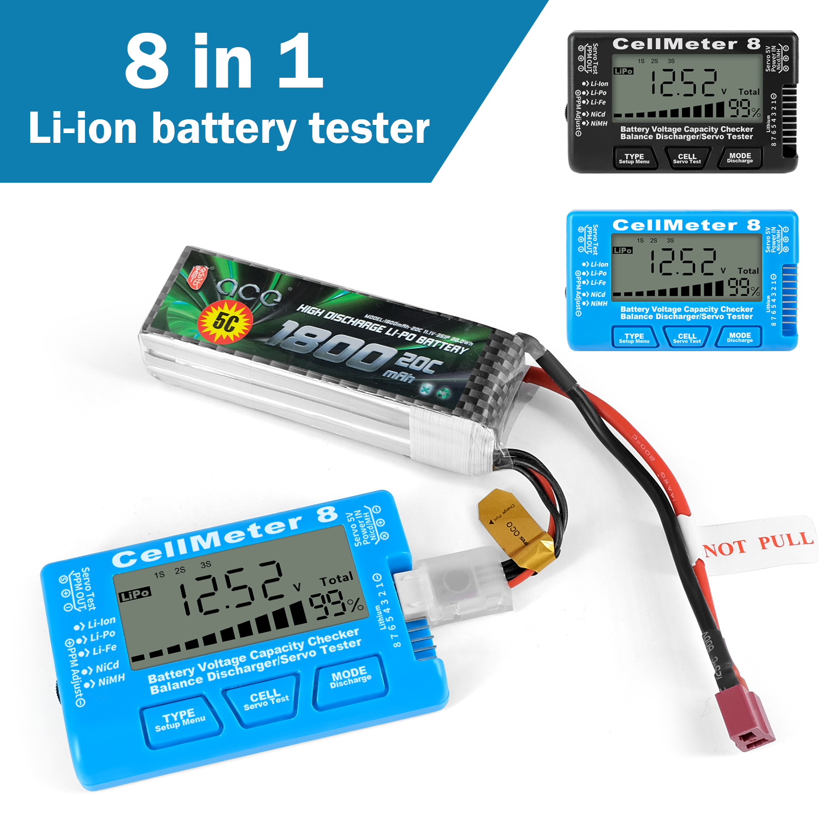 8 in 1 CellMeter 8 Battery Cap - Drone Battery Voltage Checker recensie en prijs