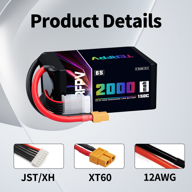 TERFPV 6S 22.2V 2000mAh 150C/3 - Drone Battery Plate recensie en prijs