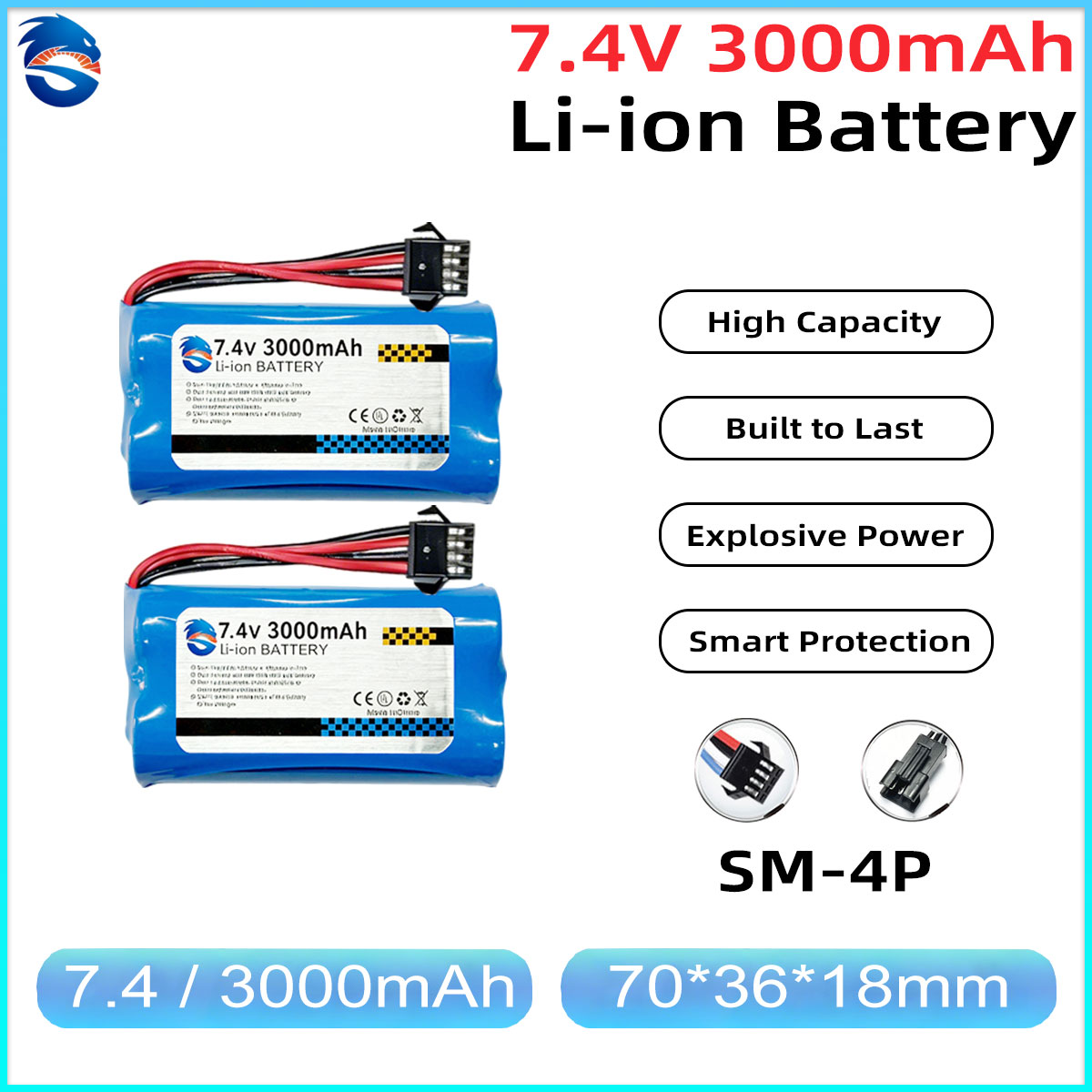 Skymaker 7.4V 3000mAh 2S Li-Io - Drone Battery Li-Ion recensie en prijs