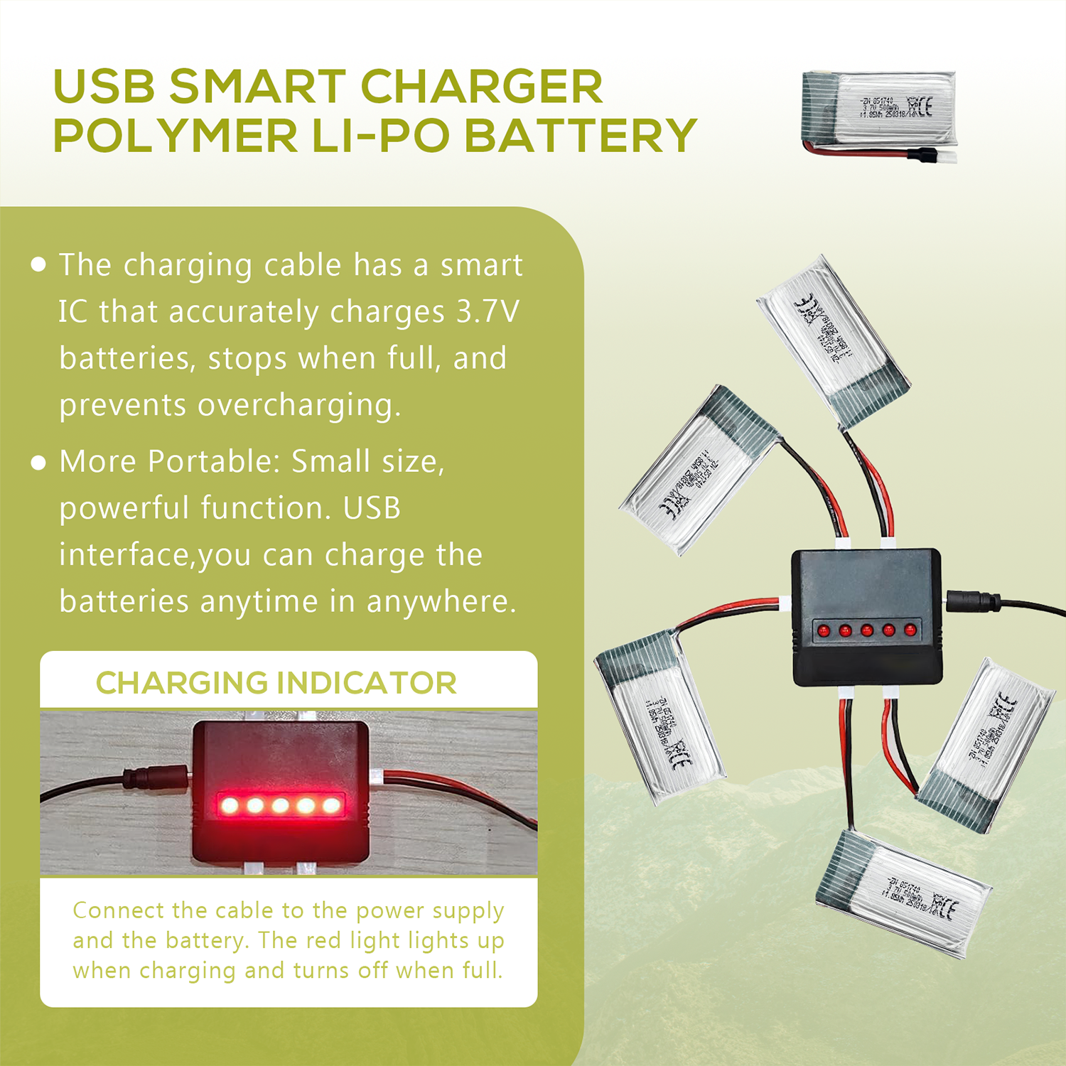 5Pcs 3.7V 500mAh LiPo Batterie - Drone Battery Charger recensie en prijs